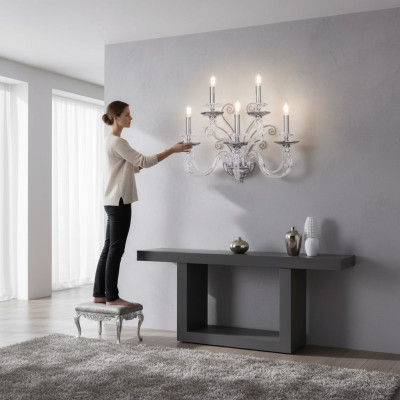 Wandleuchte Lüster Lampen Wandlampe Lampe Wand Kronleuchter Antik Stil