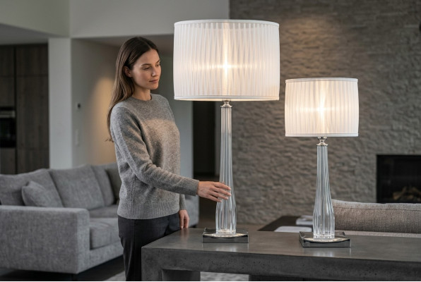 Design Tischleuchte Lampe Nachttisch Tisch Lampe weiß Konsolen Leuchte