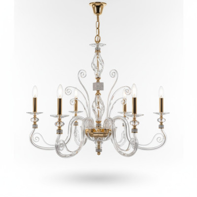 Kronleuchter Luxus Gold Deckenlampe Deckenleuchte Hängelampe neu Kristall