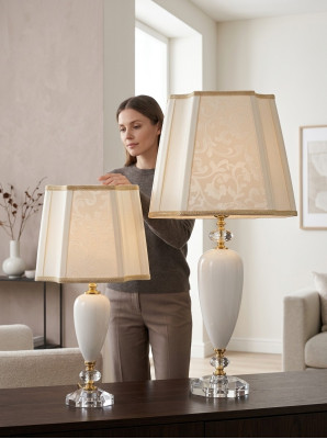 Antik Stil Leuchte Lampen Weiß Tischleuchte Tisch Lampe Leuchten Kronleuchte