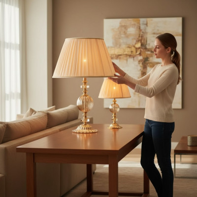 Art déco Luxus Tischlampe Kristall Lampe Luxus Wohnzimmer Leuchter Neu