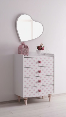 Kommode Spiegel Holz Set Modern Design Möbel neu Gruppe Weiß Luxus 2tlg