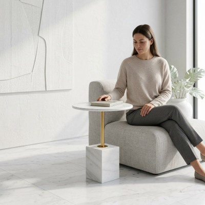 Beistelltisch Marmor Kaffeetisch Design Tisch Wohnzimmertisch Tische neu
