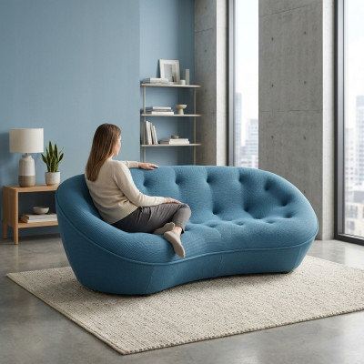 Sofa 3 Sitzer Couch Polster Sofas Couchen Wohnzimmer Design Textil Stoff