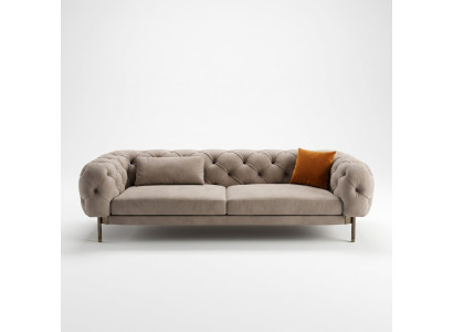 Sofa 3 Sitzer luxuriöse Beige Polster Sofas Design Kunstleder neu Modern