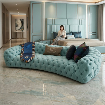Sofa 3 Sitzer Chesterfield Grün Polster Sofas Design Kunstleder neu Modern