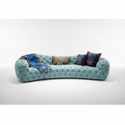Sofa 3 Sitzer Chesterfield Grün Polster Sofas Design Kunstleder neu Modern