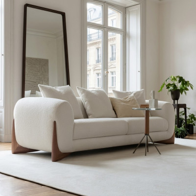 Sofa 3 Sitzer Weiß Hochwertig Polster Sofas Design Textil neu Modern