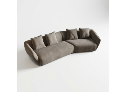 Exklusives luxuriöse 4-Sitzer-Sofa Stoffsitz moderne Textilmöbel Grau Farbe