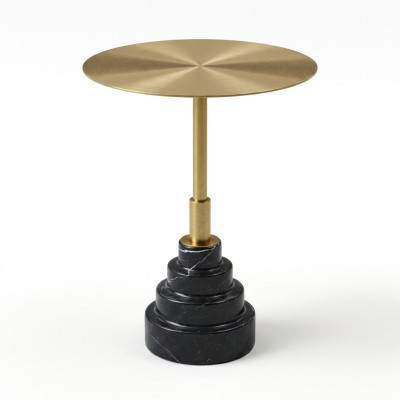 Beistelltisch Tisch Design Luxus Tische Möbel Edelstahl Runder Metall Gold