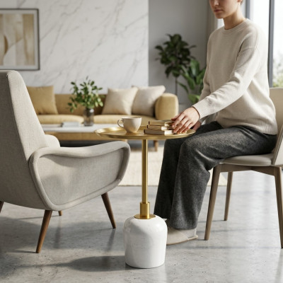 Runder Kaffeetisch stilvoll Hochwertig Beistelltisch Designer Tisch neu