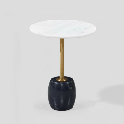 Designer Runder Beistelltisch Mit Marmorplatte Hochwertiger Couchtisch