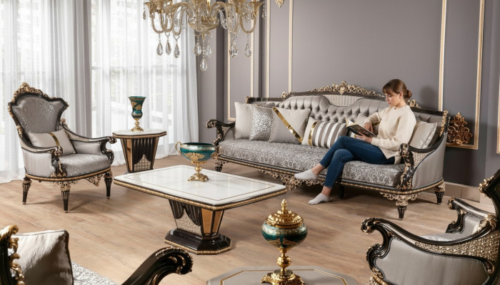 Klassische Chesterfield Sitzgruppe Luxus 3+1 Sitzer Polster Couchen 2tlg