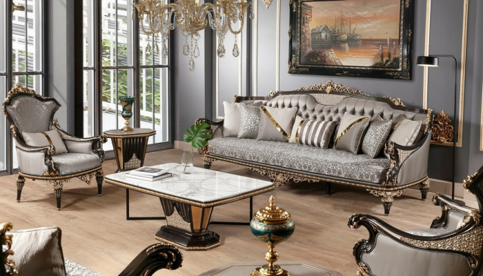 Klassische Chesterfield Sitzgruppe Luxus 3+1 Sitzer Polster Couchen 2tlg