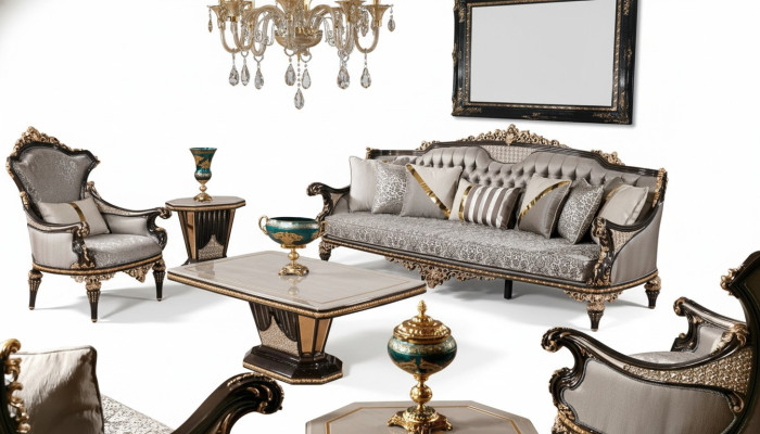Klassische Chesterfield Sitzgruppe Luxus 3+1 Sitzer Polster Couchen 2tlg