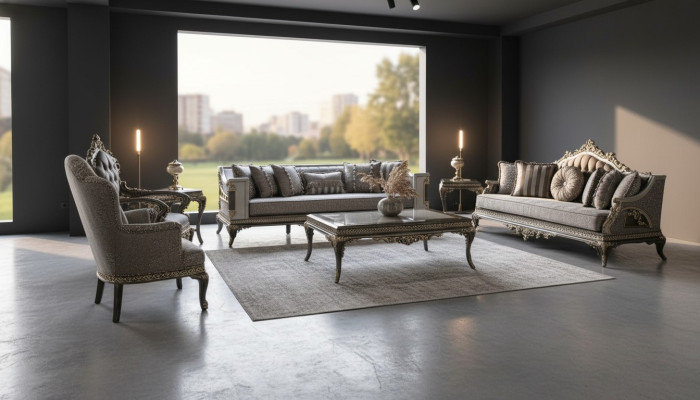 Luxus Chesterfield Klassische Couchgarnitur 3+3+1 Sitzer Stlvolle Sofas Sofa