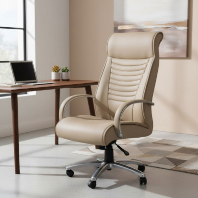 Stylish Gaming Stuhl Beige Bürostuhl Schreibtisch Drehstuhl Chefsessel