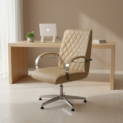 Moderner Drehstuhl Möbel Beige Bürostuhl Gaming Stuhl Büro Sessel Einrichtung