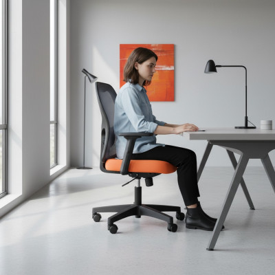 Bürostühle Orange Schreibtischstuhl Drehstuhl Chefsessel Mesh Design Bürostuhl