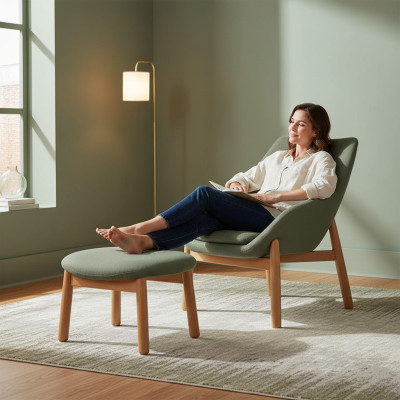 Grüner Esszimmerstuhl Wohnzimmer Stühle Designer Einsitzer Holzfüße