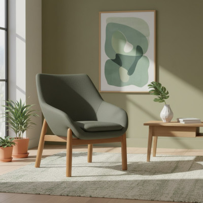 Grüner Esszimmerstuhl Wohnzimmer Stühle Designer Einsitzer Holzfüße