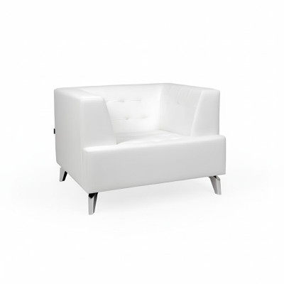 Weißer Sessel Fernsehsessel Lounge Einsitzer Wohnzimmer Club Relaxsessel