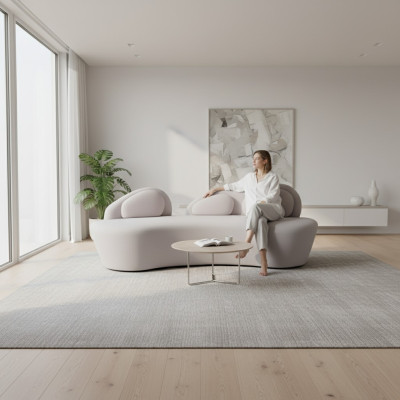Weißes 3-Sitzer Sofa Polster 3-Sitzer Wohnzimmer Couch Luxus Textil Sofa