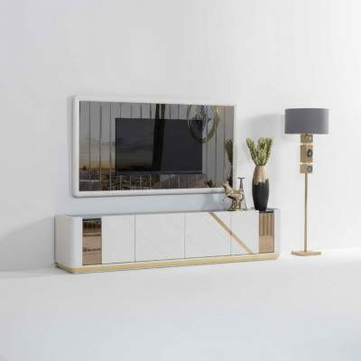 Moderne Wohnzimmer Möbel Designer TV-Ständer Luxuriöser TV-Rahmen 2tlg