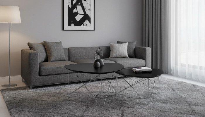 Couchtisch Schwarz Wohnzimmertisch Luxus Couchtische 2x Beistelltisch Tisch neu