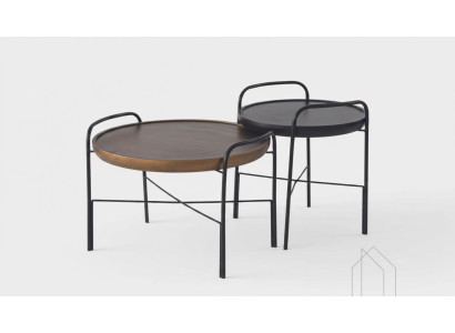 Runder Wohnzimmer Couchtisch Luxus 2x Holztische Designer Möbel Set 2tlg