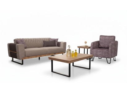 Stilvolle Wohnzimmer Sofagarnitur 3 Sitzer Polster Couchgarnitur 2tlg