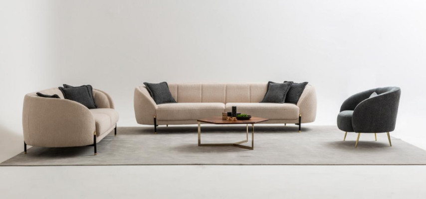 Sofagarnitur 4 3 1 Sitzer Wohnzimmer Komplett Sofas Set Beige Modern Set