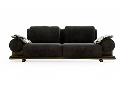 Modern Sofa 3 Sitzer Schwarz Hochwertig Polster Sofas Design Textil neu