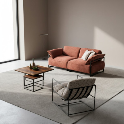 Wohnzimmer Rosa Textil Sofa 3 Sitzer Luxus Möbel Sitz Design Lounge neu