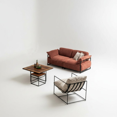 Wohnzimmer Rosa Textil Sofa 3 Sitzer Luxus Möbel Sitz Design Lounge neu
