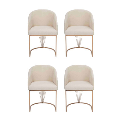 Gruppe Garnitur Stühle 4x Stuhl Set Textil Polster Sitz Edelstahl Esszimmer Neu