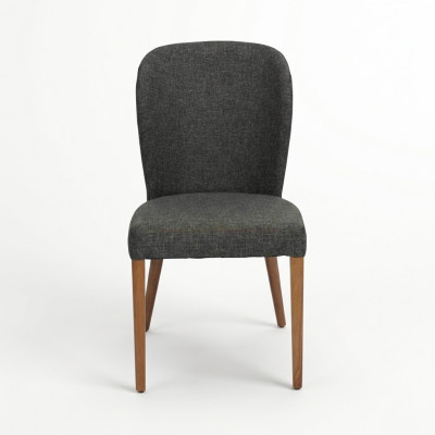 Grauer Moderner Holzstuhl Polster Lehnstühle Designer Einsitzer Sessel
