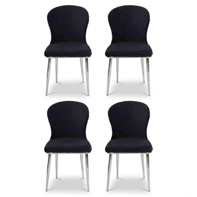 Gruppe Set 4x Sessel Stuhl Design Stoff Polster Stühle Esszimmer Textil