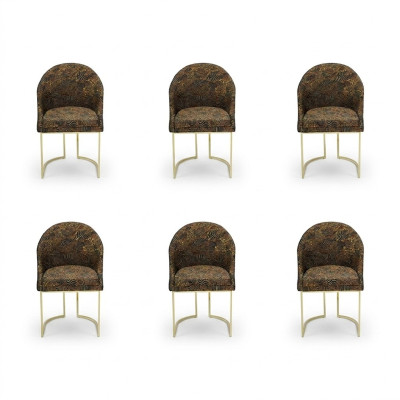 Modern Esszimmer stühle Wohnzimmer luxuriöse Mehrfarbig 6x Stühle Metall neu