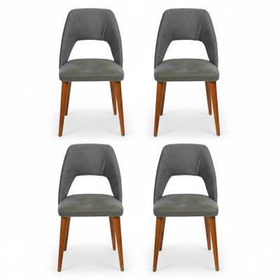 Exklusive Polster 4-er Stuhlset Küchen Möbel Designer Esszimmer Stühle