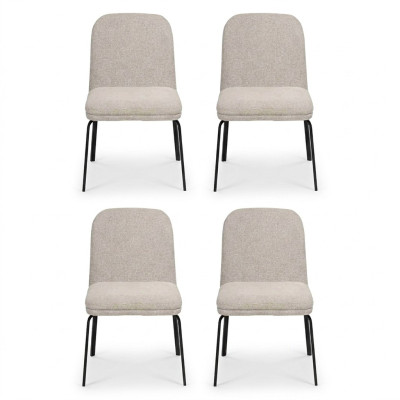 Gruppe Garnitur Stühle 4x Stuhl Set Textil Polster Sitz Edelstahl Esszimmer Neu