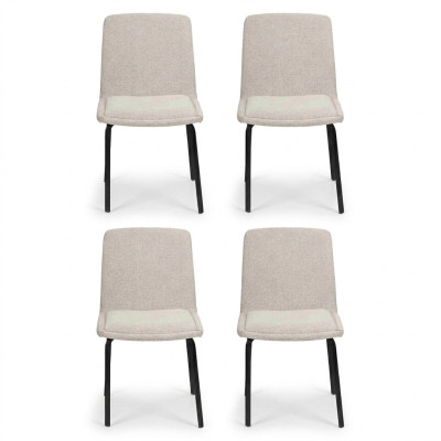 Garnitur Metall Lehn Polster Stühle Esszimmer Textil Set 4x Sessel Stuhl Gruppe
