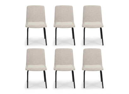 Garnitur Metall Lehn Polster Weiß Stühle Esszimmer Textil Set 6x Sessel Stuhl