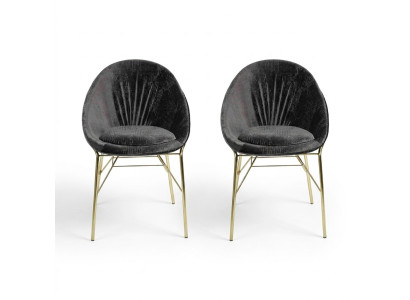 Design Schwarz 2x Stühle Ohne Armlehne Esszimmer Moderne Möbel Luxus Neu