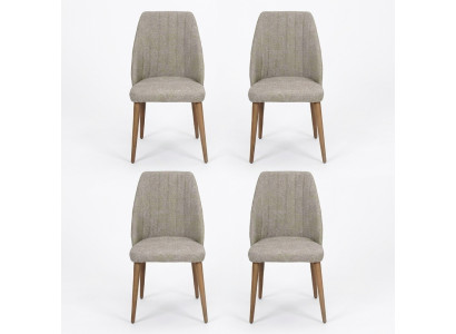 Modern Grau 4x Stühle Polsterstuhl Luxus Sessel Stuhl Lehnstuhl Esszimmer