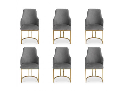 Luxus grau Esszimmerstühle stilvoll Küchenstühle Moderne Design 6x Stühle neu