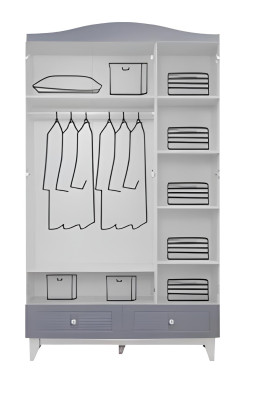 Kinderzimmer Möbel Komplettzimmer Mehrfarbig Kinderbett Kleiderschrank Kommod