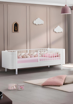 Modern Jugendzimmer Kinderzimmer Weiß Set luxuriöse Bett Kleiderschrank