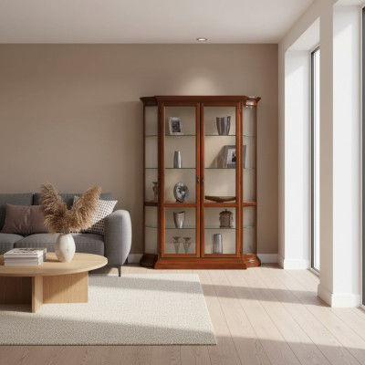 Vitrinen Glas Schrank Vitrine Wohnzimmer Holz Anrichte Luxus Möbel Neu