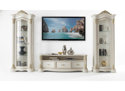 Wohnzimmer RTV Vitrine Sideboard Kommode Schrank Gruppe XXL Set 3tlg.